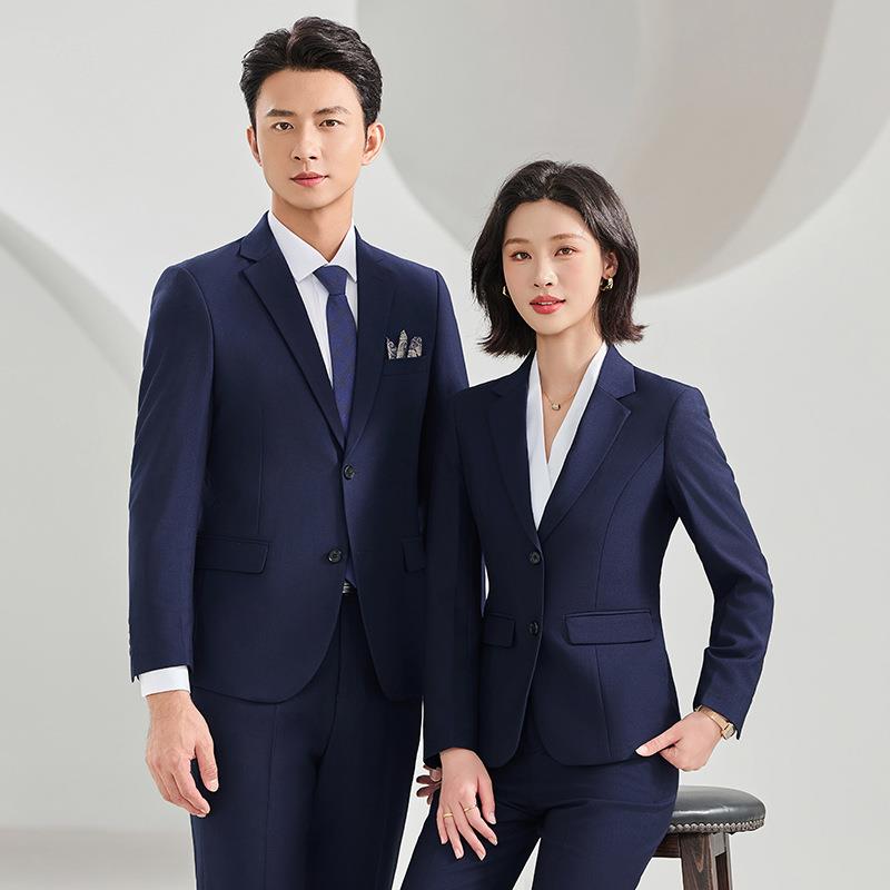 教师职业装面试正装培训机构老师工作服黑色西服男套装企业工装秋