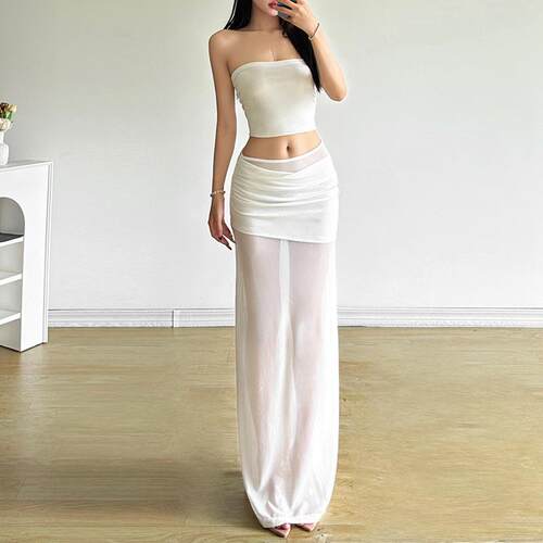 Women's slimming high waisted mesh skirt