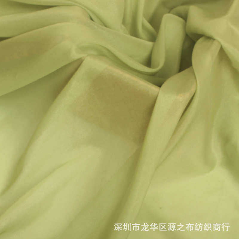 艺布汉服布置牛油纱幔纯果绿亮服装面料丝布纺色纱 雪料绿色钻石