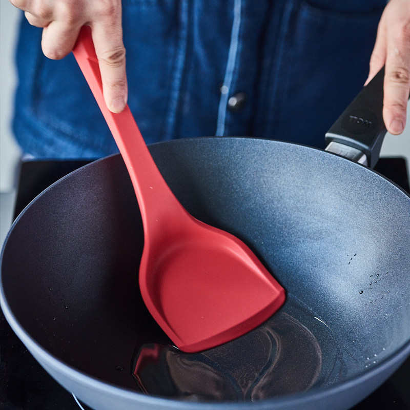 德国WOLL硅胶铲 不粘锅专用一体式食品级耐高温原装加长中式锅铲