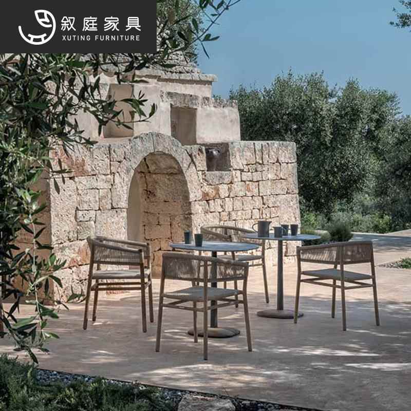 户外休藤闲桌院椅庭套藤编阳台三件组合设计师椅22-1-7-4别墅酒店