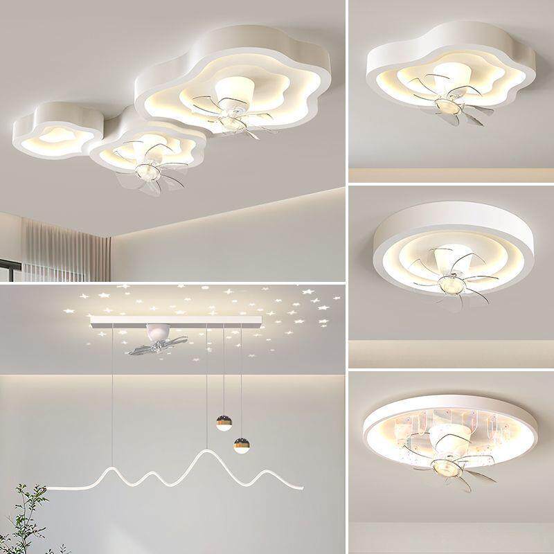 客厅风扇吸顶灯现代简约2026新款带电扇一体卧室餐厅灯云朵灯灯具