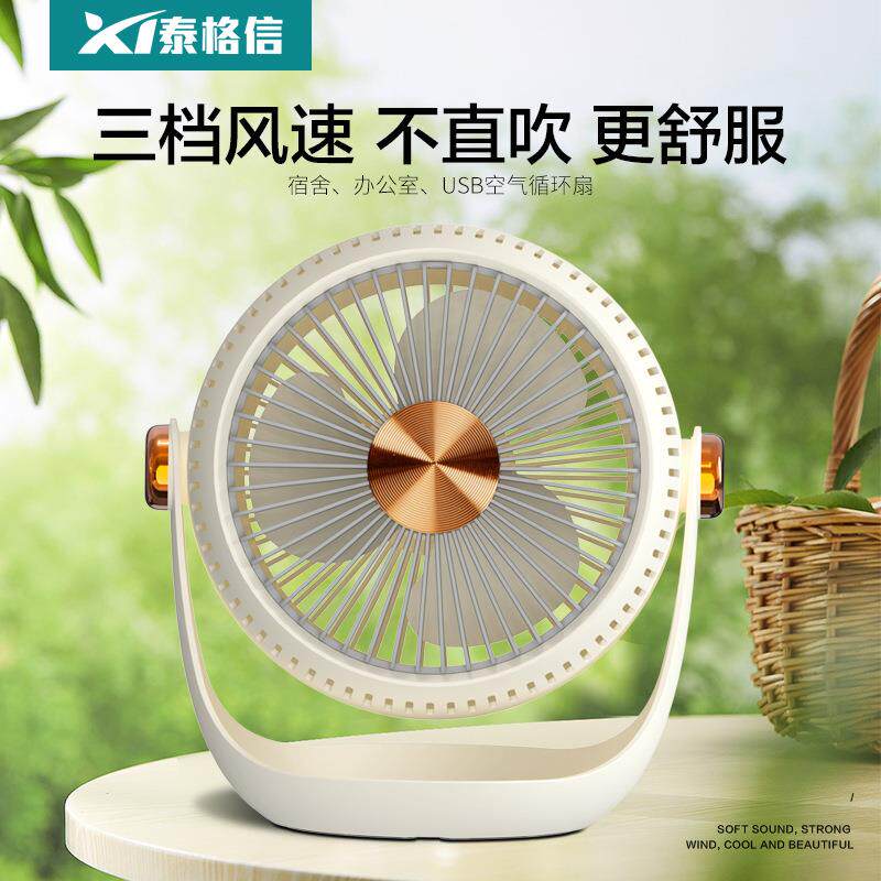 2025新款桌面挂壁台式空气循环扇充插两用寝室家用便携小风扇