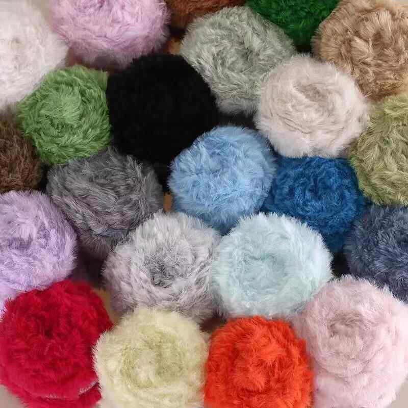 仿貂绒裘皮绒仿皮草仿水貂粗毛线手工包DIY围巾钩鞋材料线