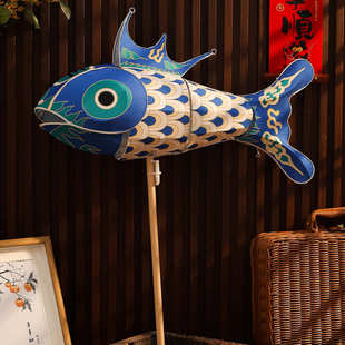 非遗文化锦鲤鱼灯笼成品五一古风手持鱼灯舞蹈道具led花灯