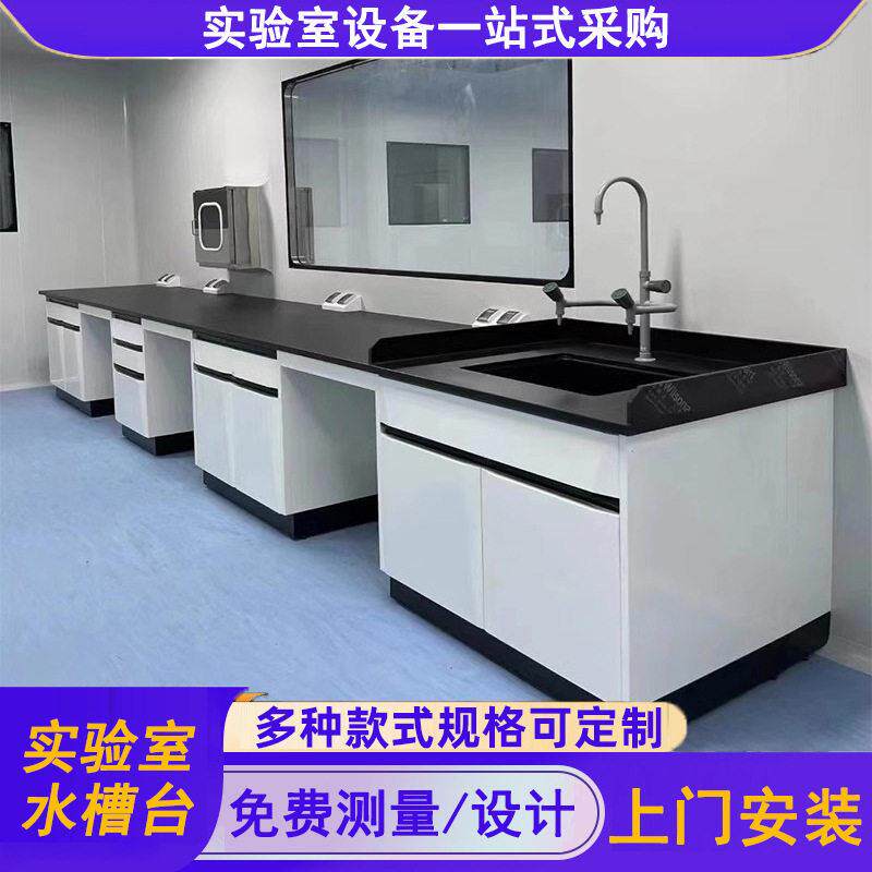 钢木水槽台理化生实验室洗手台全钢水槽柜pp水槽池化验室操作台