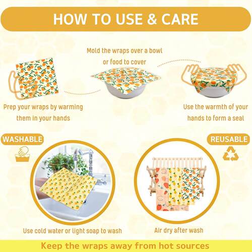 Beeswax Food Wrap Bread Sandwich Wrapper Storage Reusable