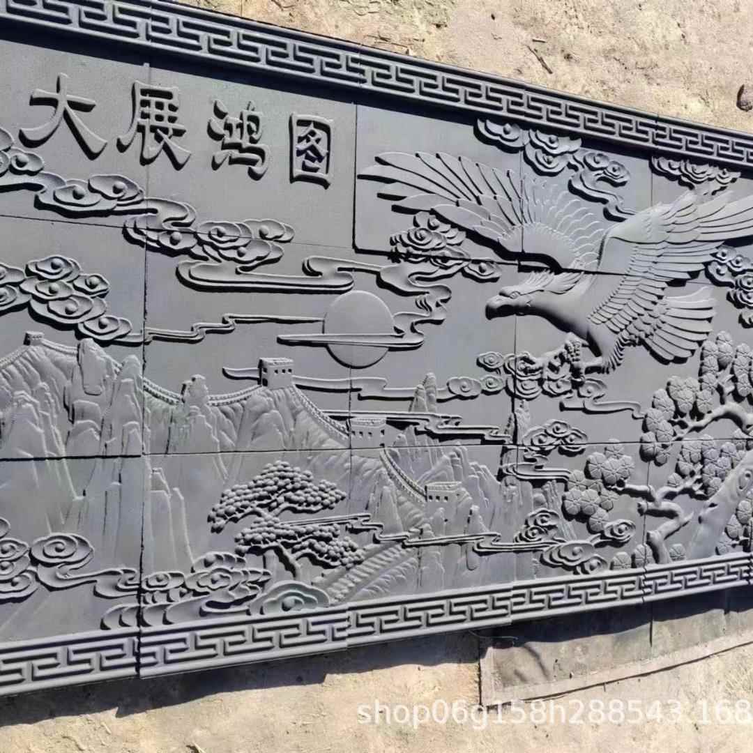 663仿古机砖雕古建制影壁墙机砖制雕手工雕砖刻机器雕刻可订大幅