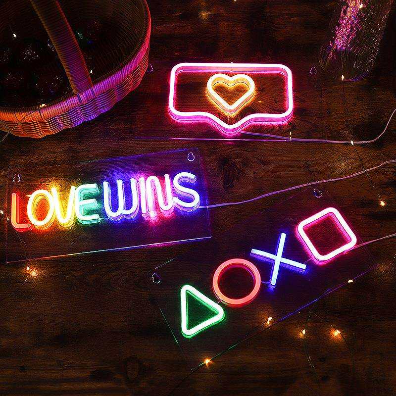 跨境新款LED 真爱无敌霓虹灯造型灯小夜灯创意卧室酒吧装饰灯厂家