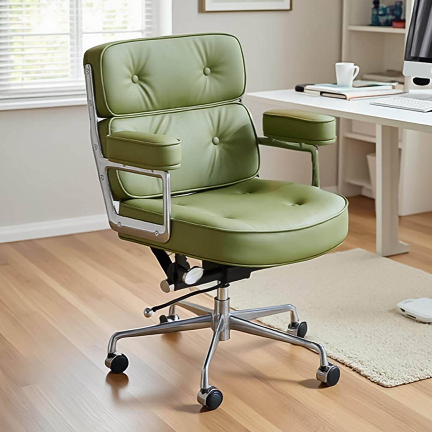 真皮电脑椅家用舒适靠背座椅书房书桌椅办公椅升降旋转椅罗宾椅子