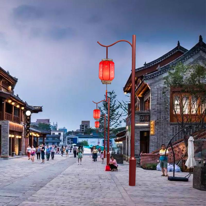高杆灯户外防水中国元素经典风景观灯景区景点装饰灯红色灯笼路灯