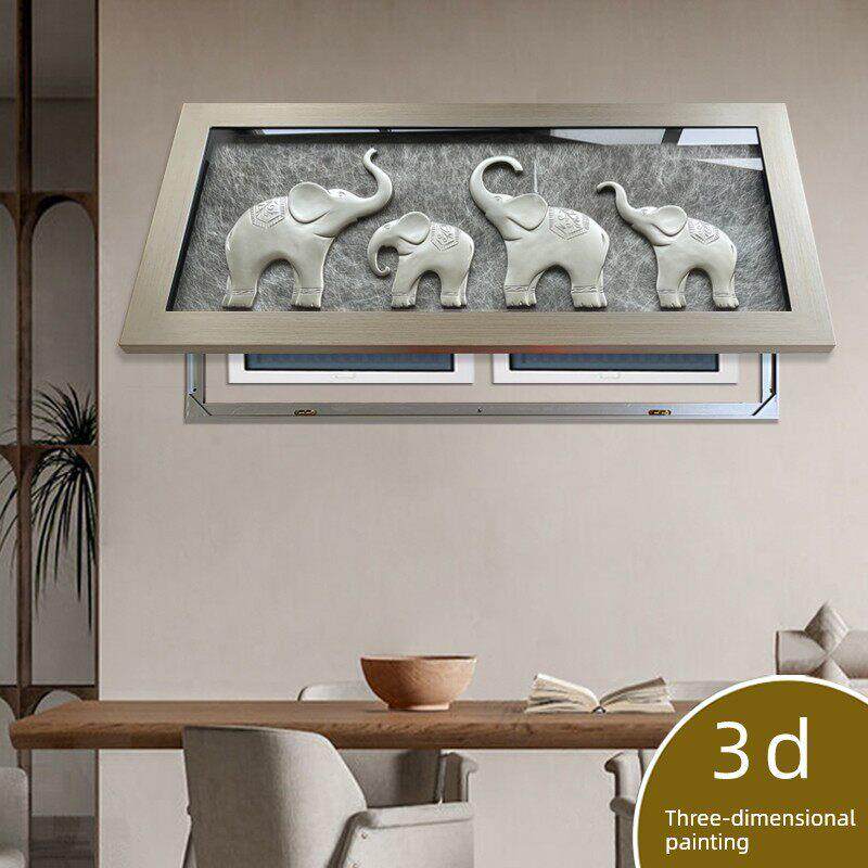 大尺寸仪表箱装饰画三维立体绘画强电箱挂画开关箱装饰画配电箱装