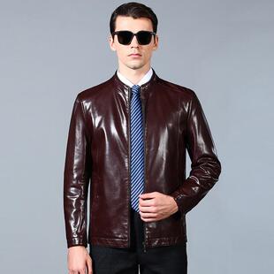 U户外保暖立 皮夹端克舒适商务中老年休闲高2151 品牌皮衣新款 男士