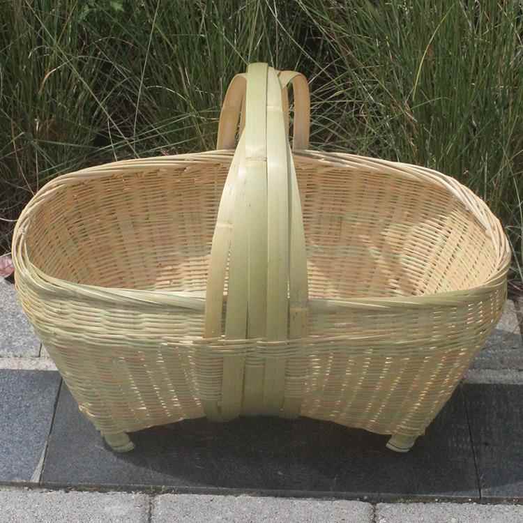 新款手工编织手提菜篮 大竹篮装鸡蛋篮子水果篮收纳筐 买菜竹编篮