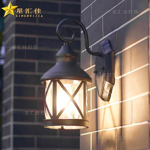 阳台灯室外庭院别墅大门口围墙柱子走廊外墙露台复古户外防水壁灯
