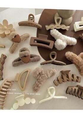 发夹Hot Sale Solid Color Claw Clip Large Barrette Crab Hair