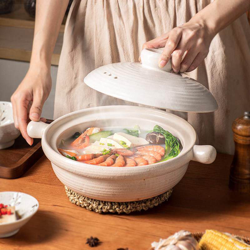 万土烧陶锅素色粗土锅家用陶瓷炖肉炖菜煲仔饭锅干 干烧砂锅 耐高
