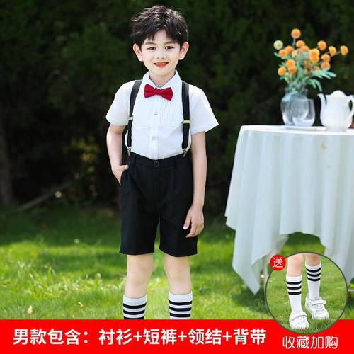 高档六儿儿童合唱团表演服童一装女童蓬蓬裙舞蹈男礼服幼园毕业演