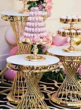 新QHG款甜品台庆金道具路引色铁艺家居花器酒店道具会婚厅美陈摆