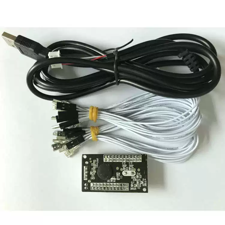 [SKY街机摇杆电路板支持带灯LED按键USB台无延迟芯片配件线电路板]