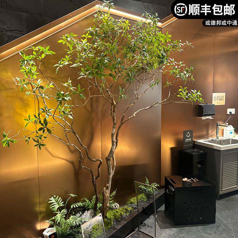 高端仿真马醉木绿植造景橱窗仿生植物装饰树大型假树简约室内景观