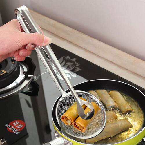 Kitchen Tools Stainless Steel Slotted Spoon Oil Skimmer Fry