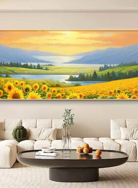 向日葵装挂饰画客厅沙JJ780421发背景画日高出东方档横风幅大尺寸