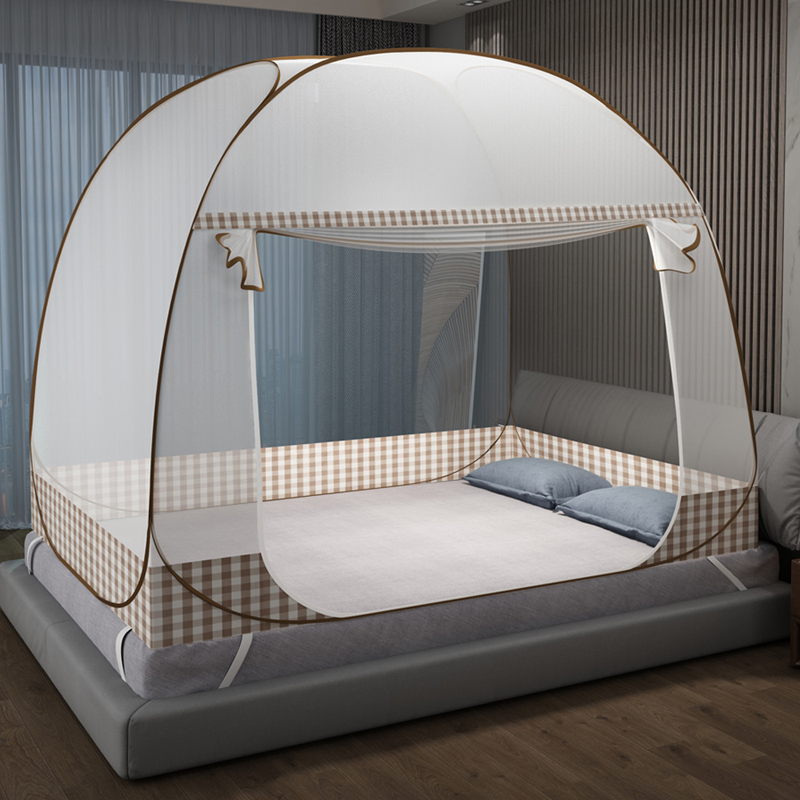 蒙古包蚊帐全底免安装1.5m床大空间1.8家用学生宿舍1.2双人可折叠
