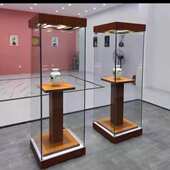 玻璃罩展示台烤漆展柜博物馆展台展厅商超珠宝饰品柜古董钟表展柜
