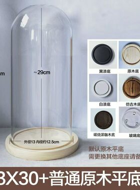 标本玻璃罩卡通永生花玻璃罩摆件玫瑰花束保存瓶活动手办球罩花瓶