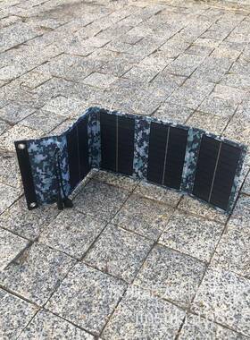 太阳能电池折叠包 7W蓝色太阳能充电器 5V双USB太阳能电池充电板