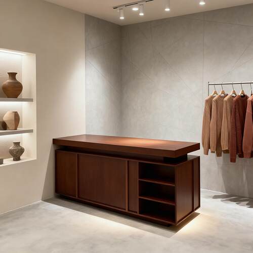 服装店收银柜台女装店吧台柜台烤漆中岛柜展示台美容院前台接待定