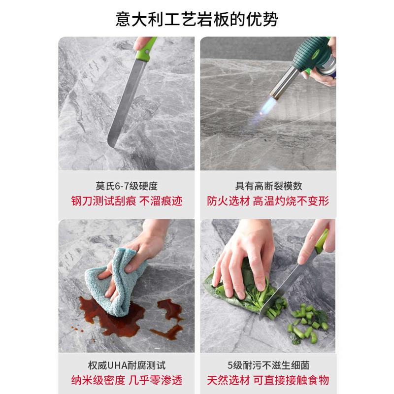 亮光岩板餐桌现代简约家用小户型轻奢多功能实木桌可折叠伸缩圆桌