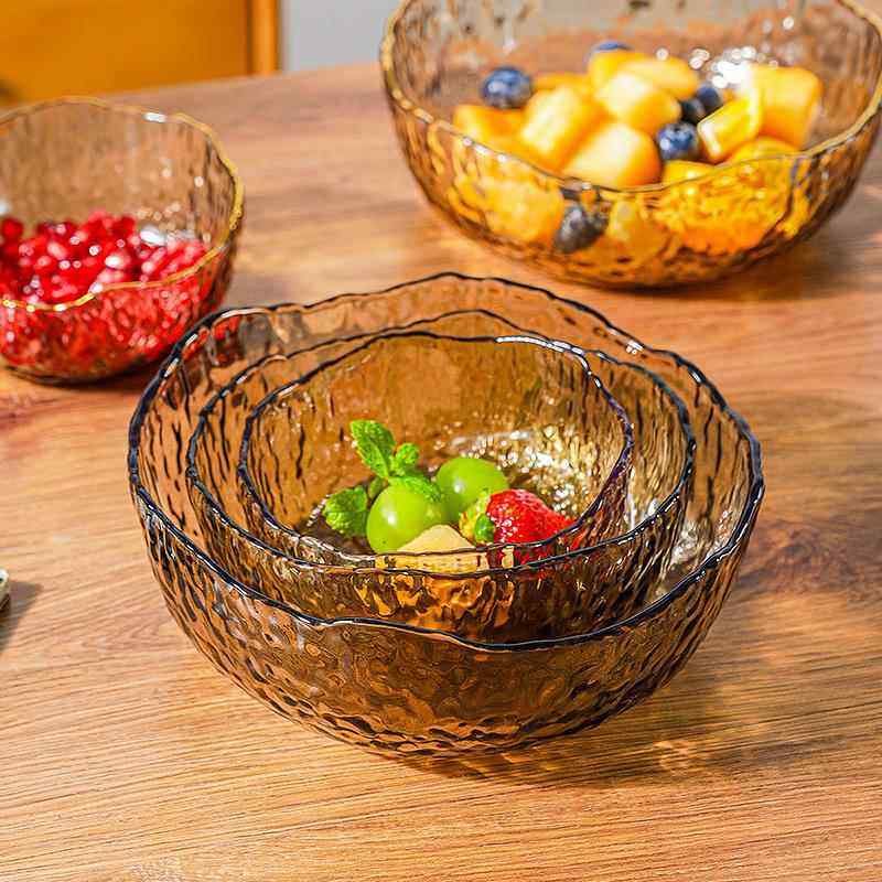 水果盘玻璃碗高颜值沙拉碗家用汤碗2025新款碗碟套装耐高温餐具碗,餐饮具,玻璃餐具套装,淘宝优惠券,粉丝福利购,淘宝优惠卷