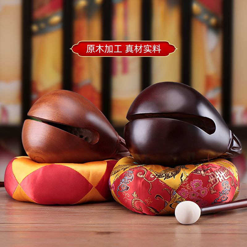 解压 木鱼紫檀木静心打击乐器木木雕纯实木传统摆件家用法器迷你