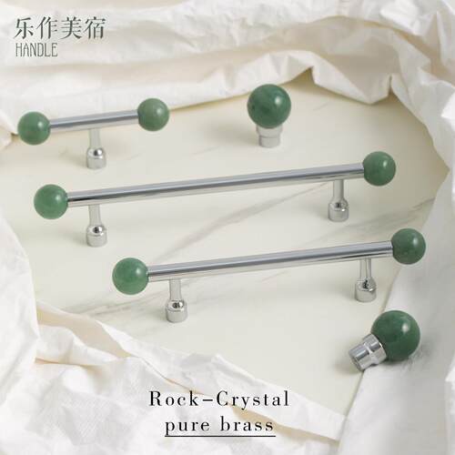 乐作美宿原创柜门拉手黄铜银色水晶复古法式抽屉橱柜轻奢衣柜把手