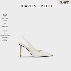 charles&keith春夏女鞋，ck1-60280391后绊带尖头，细高跟凉鞋女