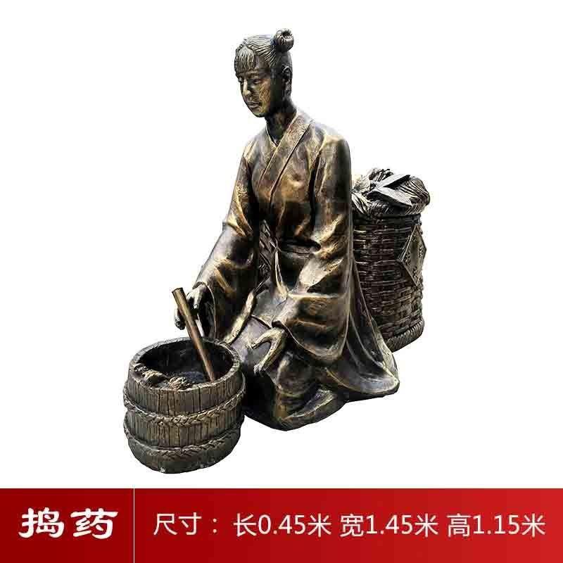 现货玻璃钢农耕人物摆件农民户外牛拉犁耕地民俗文化乡村景观装饰