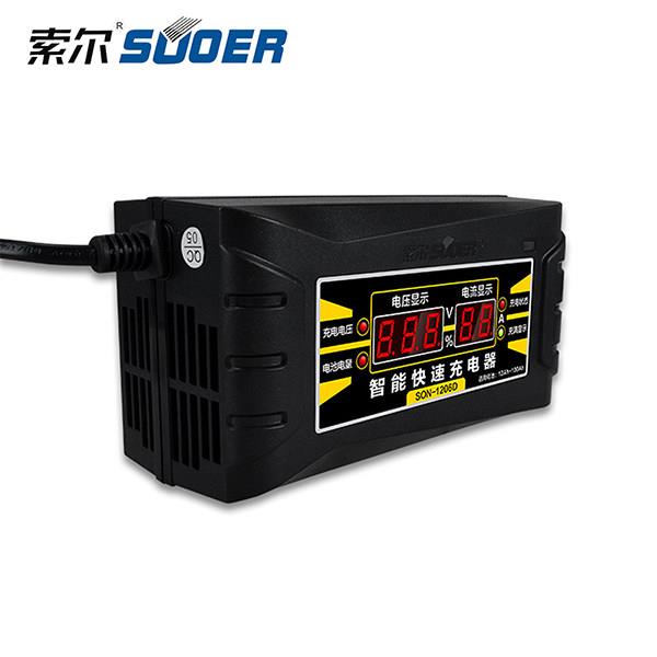 汽车摩托车电瓶充电器12V 索尔1206D充电器 12伏智能脉冲自动修复