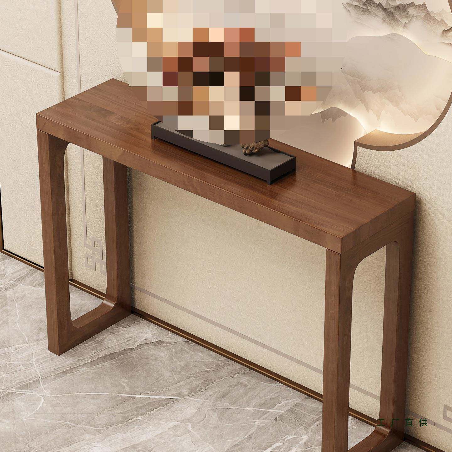 新中式玄关桌入户靠墙长条桌案台实木香案供桌条案条几禅意端景台