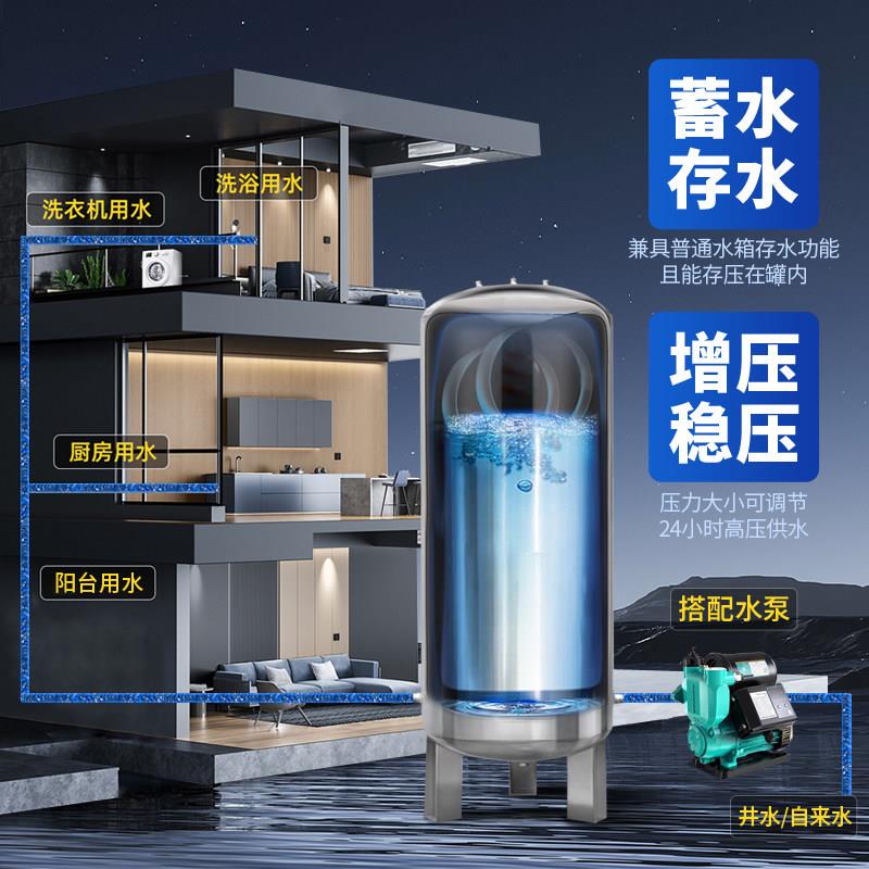 0压ZC-WSLSG4不锈钢储水增罐白钢蓄水桶井水自来水压水塔力水箱加