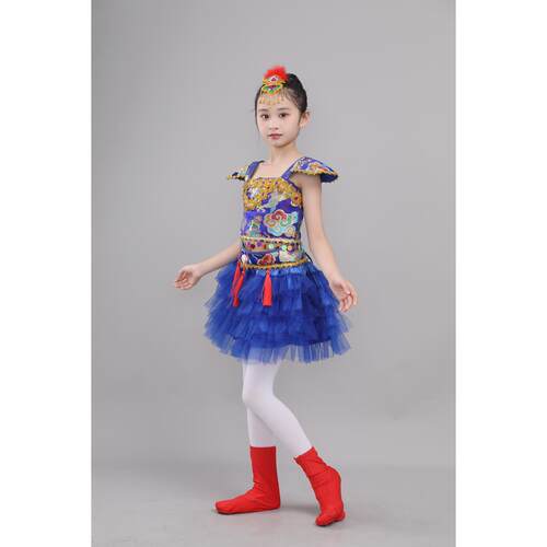 高档打六一儿童秧服演出服鼓喜服说唱服中国歌红庆风幼儿舞蹈表演