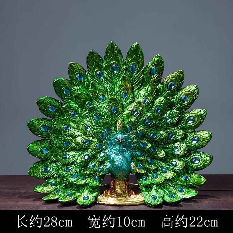 正品摆玄关公创意办室桌面孔雀电视柜茶居几件现代家酒柜软装饰品