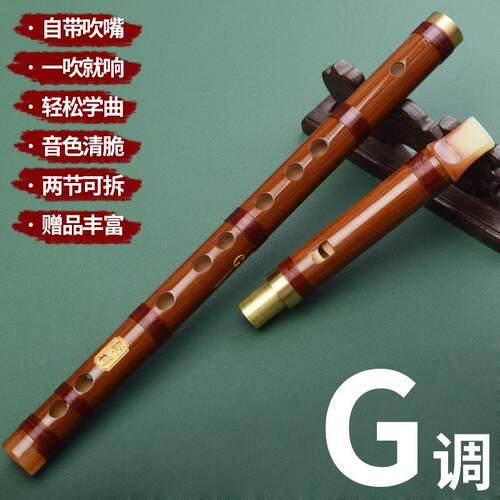 新款直直笛一节带吹顺笛笛苦笛竹葫芦竹嘴笛初学演奏成人儿童入门