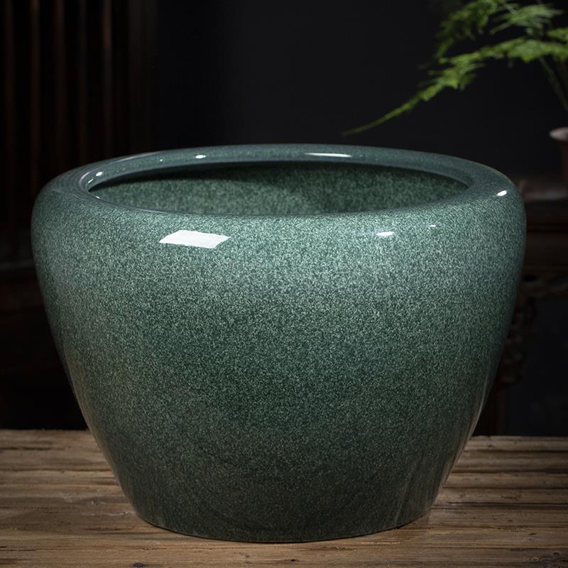 正品庭院大缸景德镇青花瓷水缸金鱼缸荷乌花鱼碗莲睡莲甲盆龟缸酒