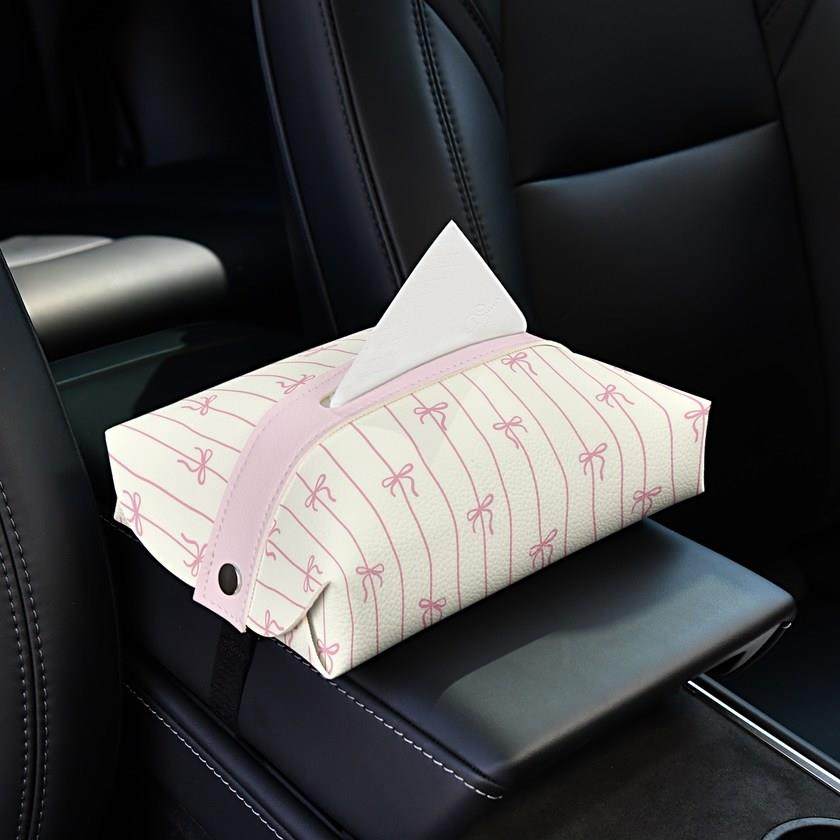 可爱蝴蝶结车载纸巾盒汽车创意椅背纸巾包车内扶手箱多功能抽纸盒,收纳整理,纸巾盒,淘宝优惠券,粉丝福利购,淘宝优惠卷