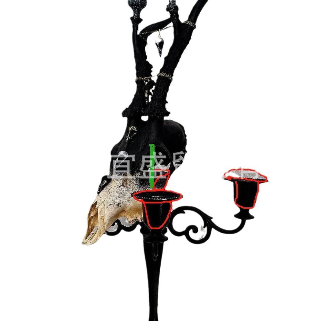 牛头烛台装饰品摆件家居牛头创意装修设计庭院烛台牛牛头树脂