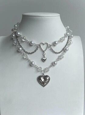 Handmade Faerie Rosary Heart Layered Chain Cottagecore Fairy