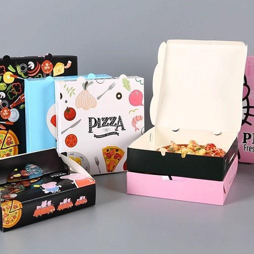定做6/7/8/9/10寸披萨盒卡通华夫饼盒pizza饼外卖包装打包订制