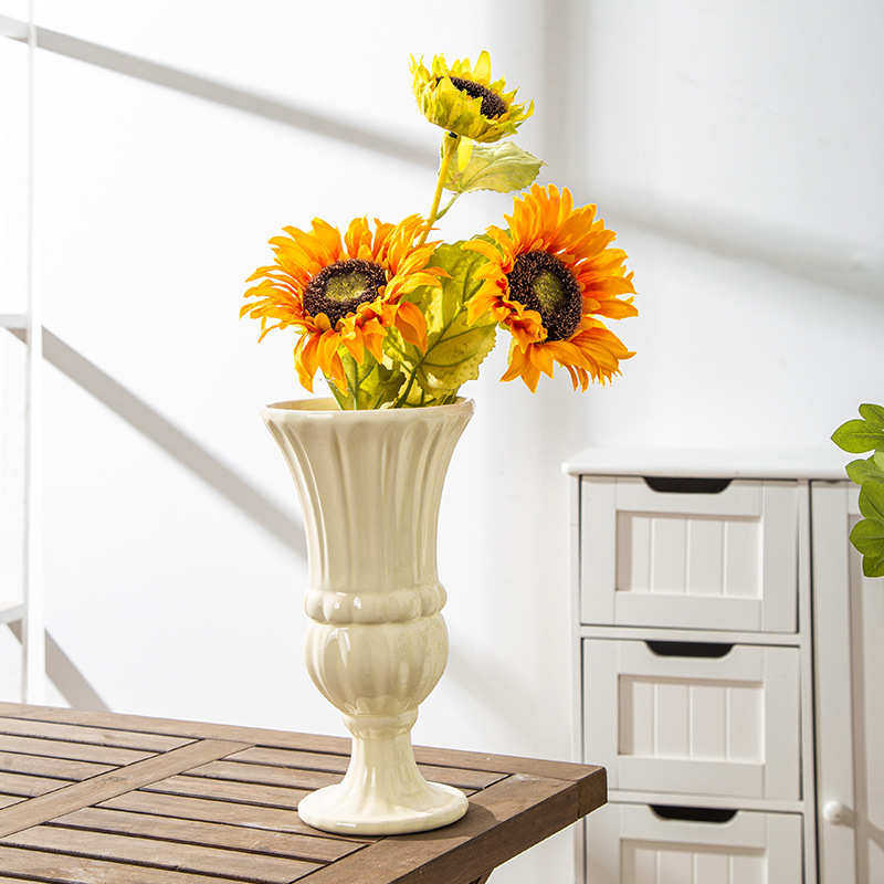 器是花装饰摆件都复古客厅陶瓷浮雕高脚杯花瓶北欧餐桌,家居饰品,花瓶,淘宝优惠券,粉丝福利购,淘宝优惠卷